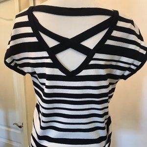 Coldwater Creek Stripe Sweater Top with CrossBack